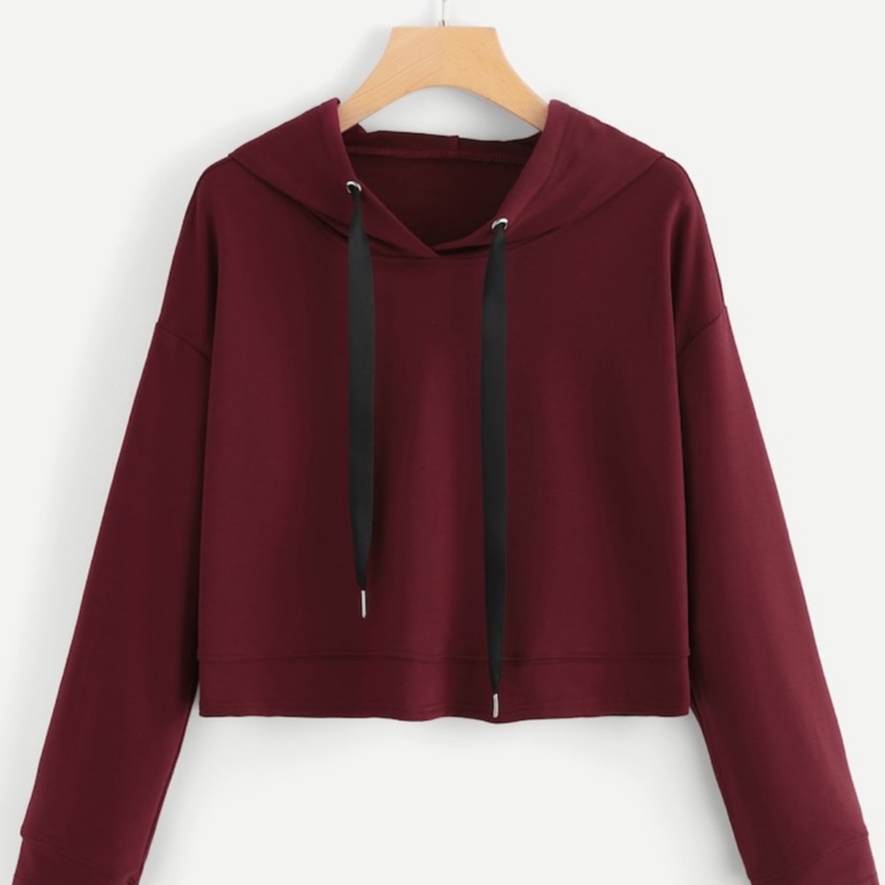 ☃️SALE SHEIN Maroon Crop Sweatshirt